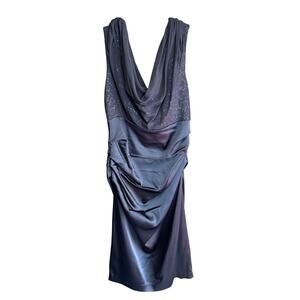 Suzi Chin for Maggy Boutique Brown Sequin Cocktail Party Dress Size 8